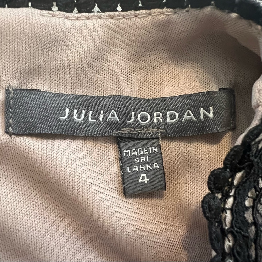 NWT Julia Jordon Black/Nude Lace Cocktail Midi Dress- Size 4 - Picture 10 of 12